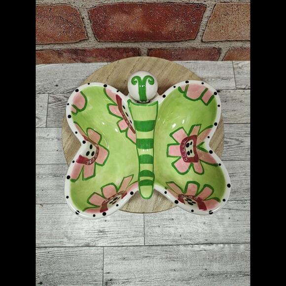 Hannabells by Johnna Elstob for Silvestri Butterfly Condiment Dip Serving Dish - Picture 1 of 9